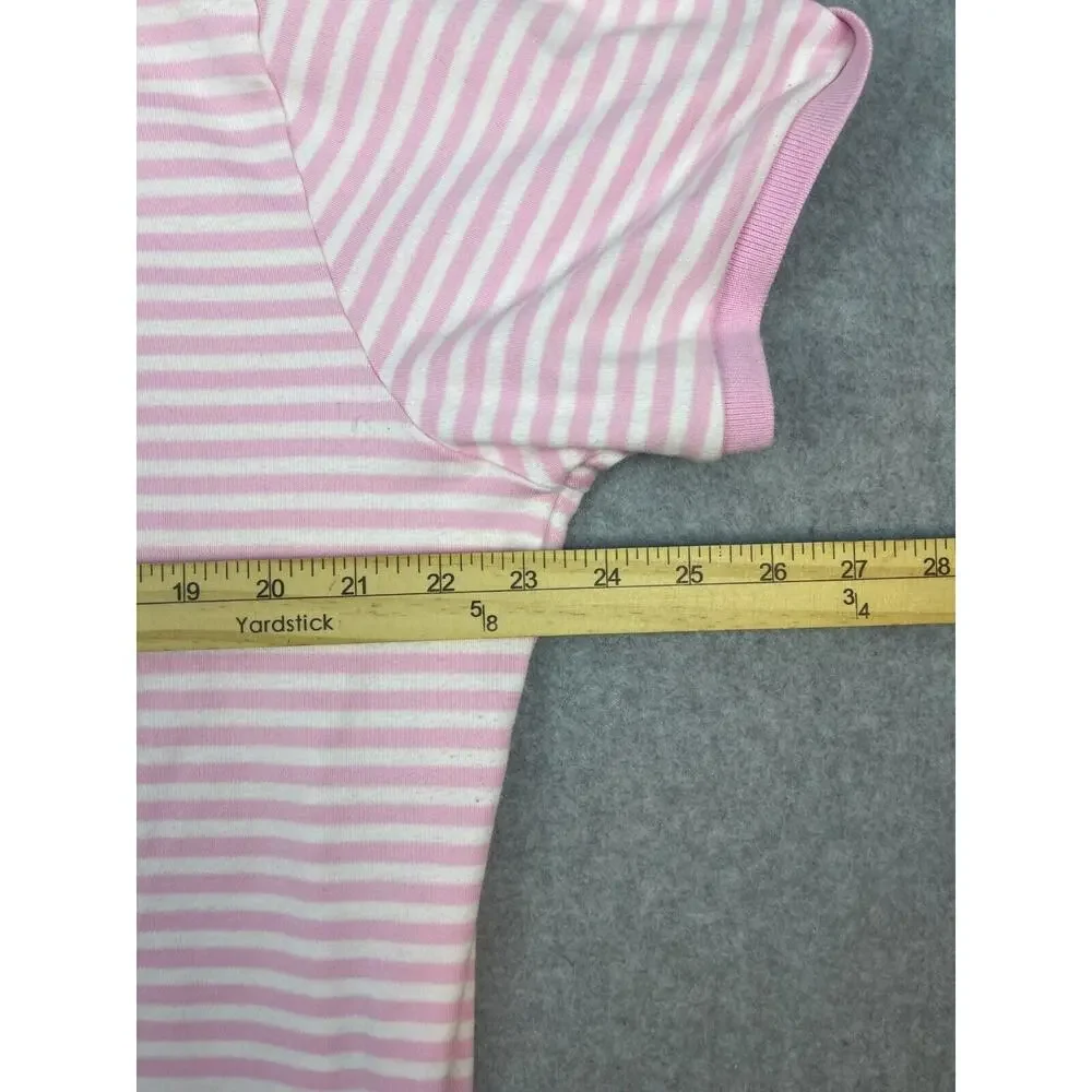 Ralph Lauren Polo Shirt Men's XL Pink‎ Striped Short Sleeve Classic Fit DEFECT
